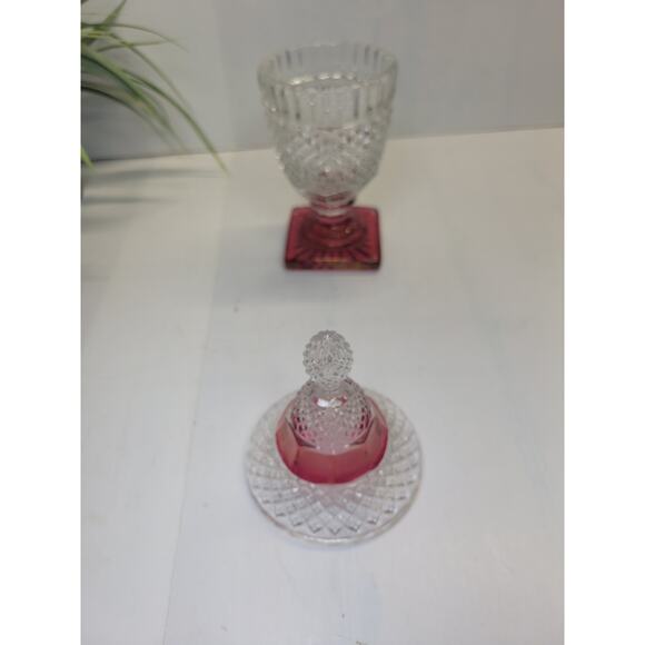 Westmoreland Glass Ruby Flashed English Hobnail Urn or Candy Dish - Picture 2 of 4